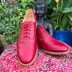 🏴󠁧󠁢󠁥󠁮󠁧󠁿 Jack Wills Made in England Red Leather Oxfords UK 6